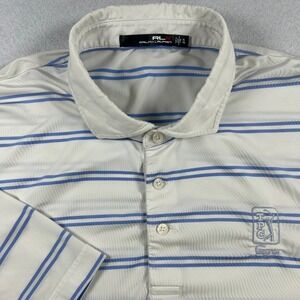 RLX Ralph Lauren Polo Shirt Men's XL White TPC Sawgrass Golf Striped Performance